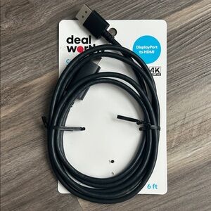 NWT Black DisplayPort to HDMI Cable